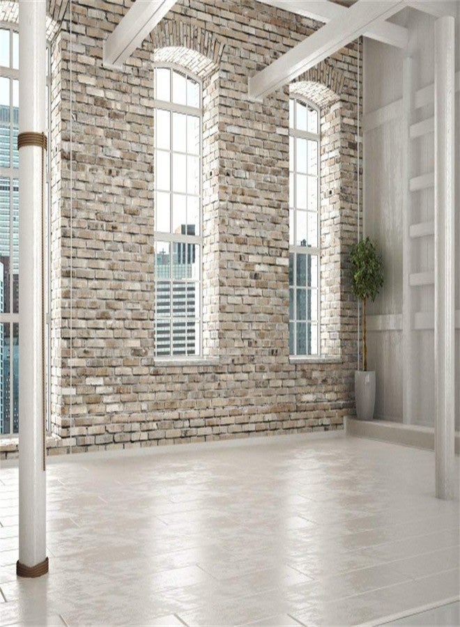 CSFOTO 7x5ft Background for Empty Room of Business or Residence with Brick Interior Photography Backdrop Workplace Elegant Style Home Interior Unfinished House Photo Studio Props Polyester Wallpaper - Image 2