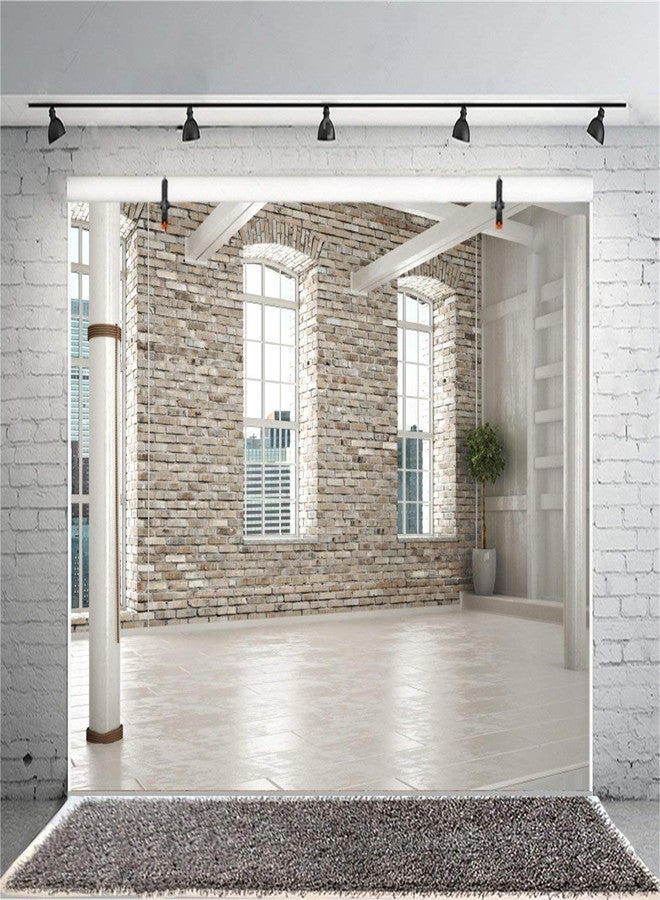 CSFOTO 7x5ft Background for Empty Room of Business or Residence with Brick Interior Photography Backdrop Workplace Elegant Style Home Interior Unfinished House Photo Studio Props Polyester Wallpaper - Image 3