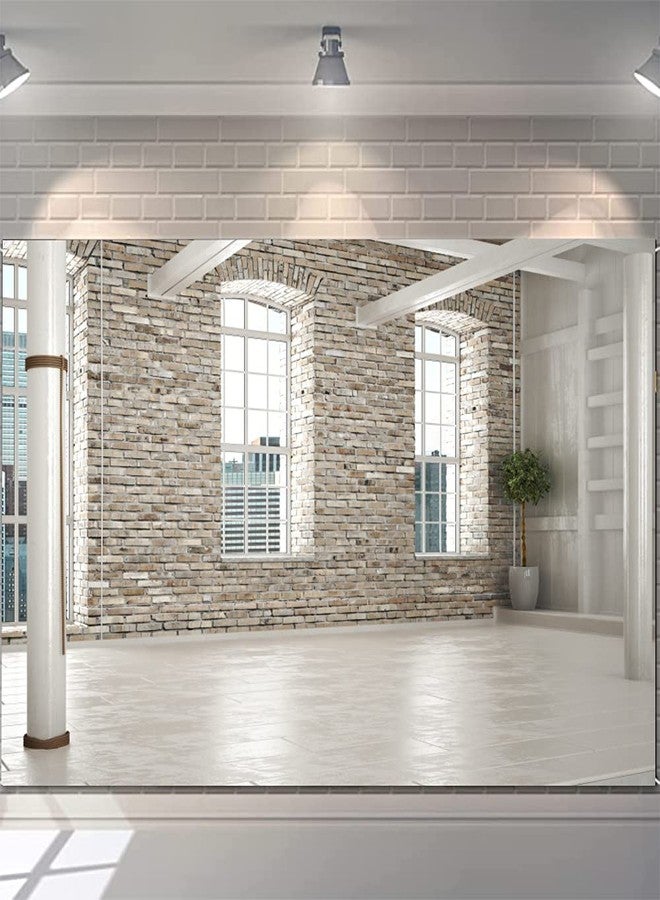 CSFOTO 7x5ft Background for Empty Room of Business or Residence with Brick Interior Photography Backdrop Workplace Elegant Style Home Interior Unfinished House Photo Studio Props Polyester Wallpaper - Image 1