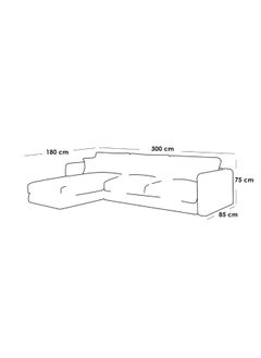 Al Home 4 Seater Linen And L-Shape Sofa -85x160x300x80 Beige  - Image 2