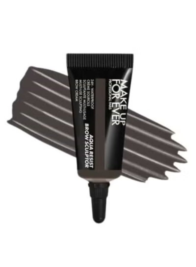 MAKE UP FOR EVER Aqua Resist Brow Sculptor 24HR Brow Cream 7ml – Shade 50 Dark Brown – Long-Wear, Waterproof & Smudge-Resistant - Image 1