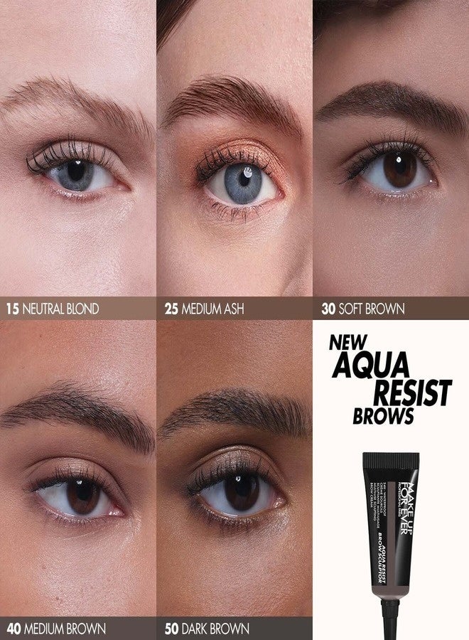 MAKE UP FOR EVER Aqua Resist Brow Sculptor 24HR Brow Cream 7ml – Shade 50 Dark Brown – Long-Wear, Waterproof & Smudge-Resistant - Image 4