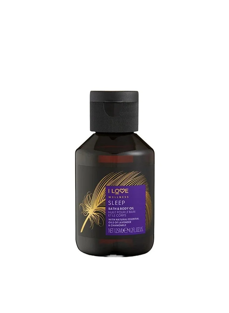 I LOVE I LOVE Wellness Sleep Bath and Body Oil | Lavender & Chamomile Essential Oil Blend | For Dry Skin | Vegan, Calming Formula | 4.2 oz