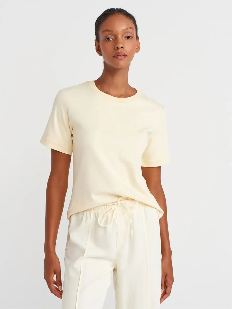 ديلفين DILVIN Women's Cotton Crew Neck T-Shirt