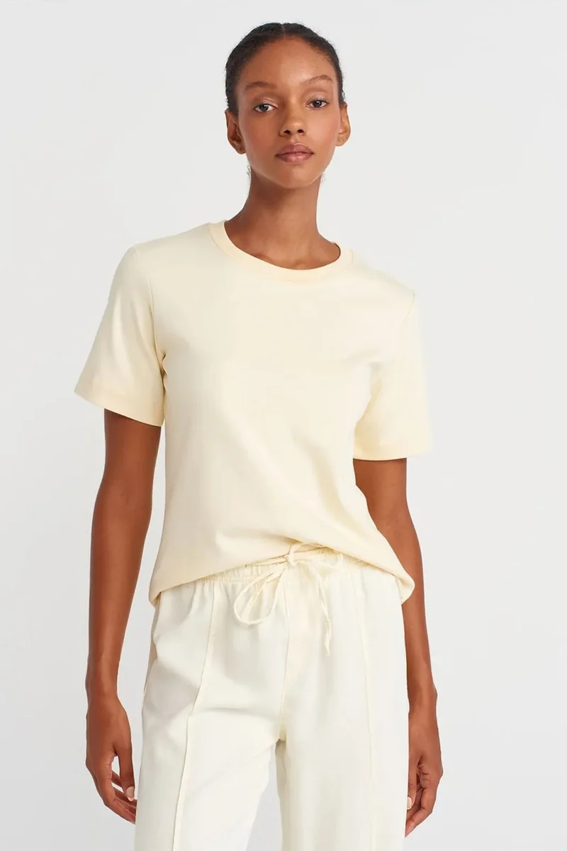 DILVIN Women's Cotton Crew Neck T-Shirt
