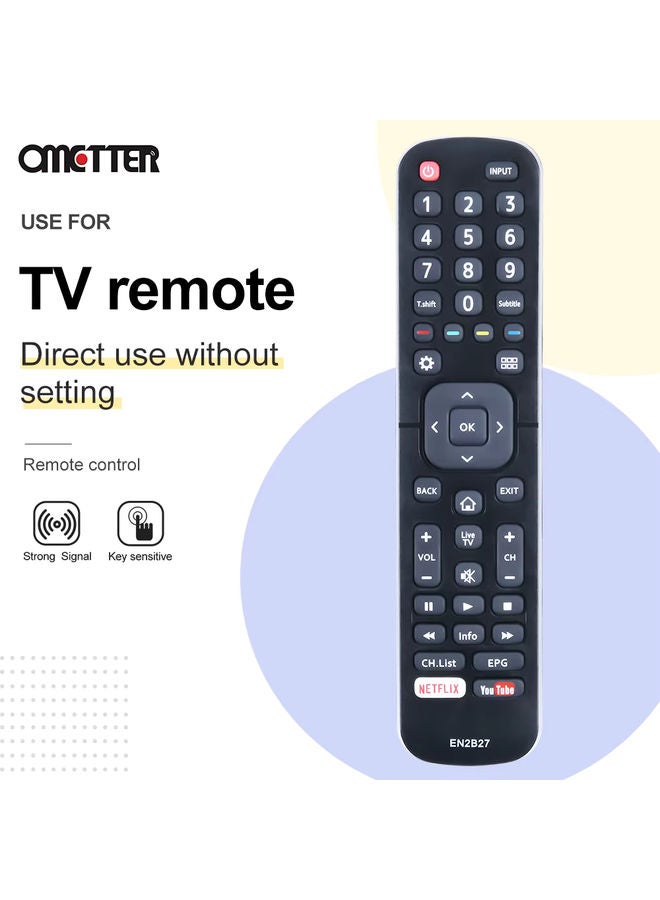 OMETTER New for Hisense Smart TV 55 Inches EN2B27 Remote Control LCD Universal 32K3110W 40K3110PW 50K3110PW