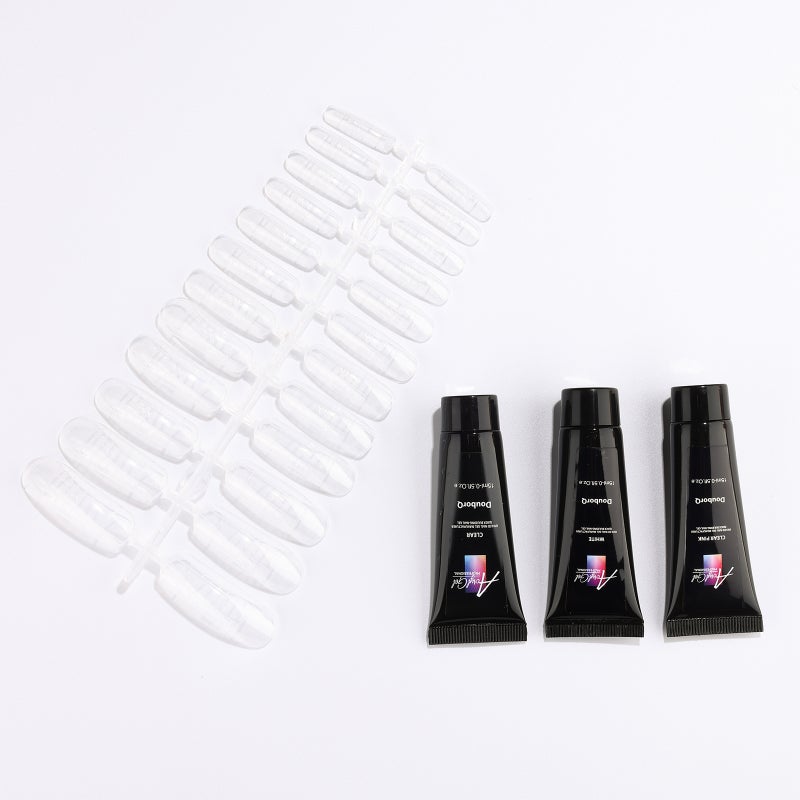 Nail Glue Nail Extension + 48Pcs Quick Building Tips Gel Builder Set Quick Dry Nail Art Tools - Image 1