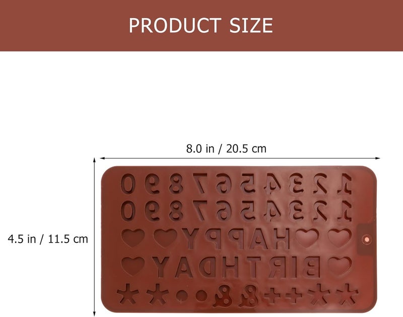 3 Pcs Mini Chocolate Fudge Mold Set, Flat Silicone Candy Molds with 34 Number and Letter Cavities, Heat Resistant DIY Sweets Maker for Home Baking and Candy Making - Image 2