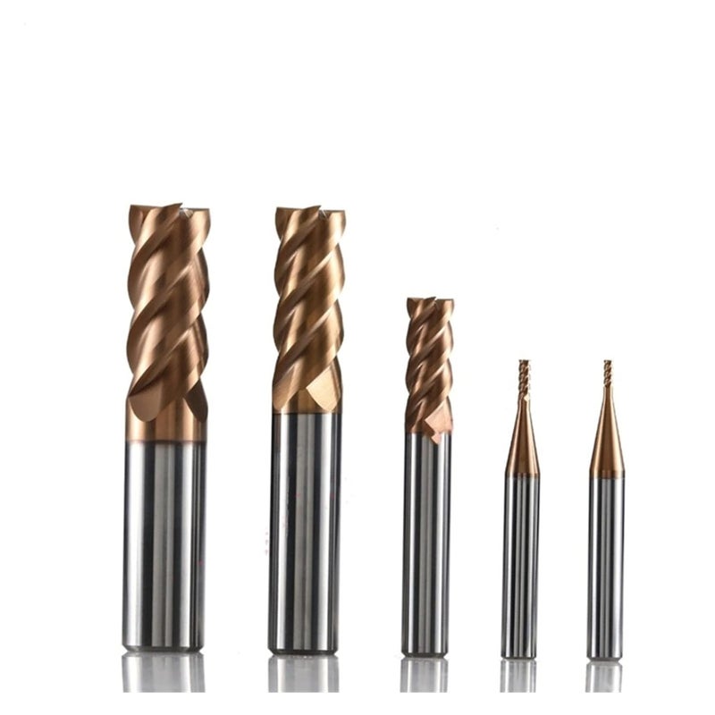 Tungsten Carbide End Mill Cutter 4 Flutes HRC 55 Flat CNC Milling Tool Size D2 5xD4xL50 - Image 1