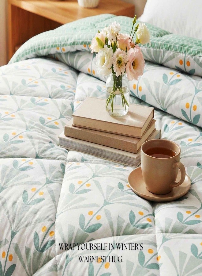 VAS COLLECTIONS Cloud Cotton Reversible AC Comforter for Double Bed | Super Soft 220 GSM Quilt/Duvet/Dohar | Lightweight All-Season Comforter | 88 x 90 Inches (1 Piece) (Sea Green, Orange) - Image 5