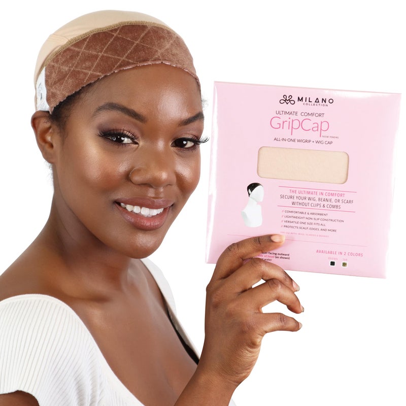 MILANO COLLECTION Ultimate Comfort GripCap, All-In-One Under Wig Cap for Women, Comfort Anti Slip Wig Band With Adjustable Closure, Nude, 1 Pack