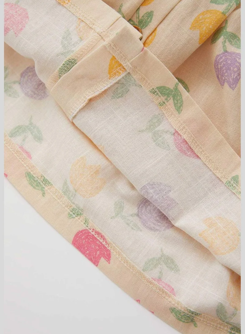 ديفاكتو Sleeveless Frill Detail Floral Print Dress