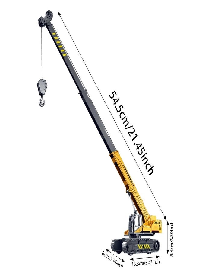 DEOXY Plastic Construction Long Crane Toy Vehicle with Rubber Track and 360 Degree Moving Parts Building Vehicles for Kids - Image 3