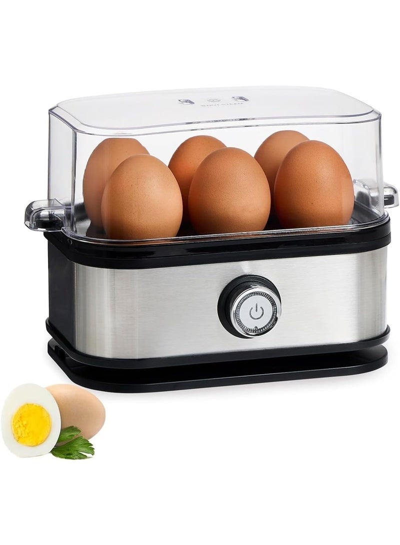 Arabest طهي البيض بسهولة مع جهاز طهي البيض المصنوع من الفولاذ المقاوم للصدأ، جهاز طهي بيض ذكي مع إيقاف تلقائي، جهاز طهي بيض كهربائي سريع متعدد الوظائف 6 في 1 بسعة 6 بيضات - Image 1