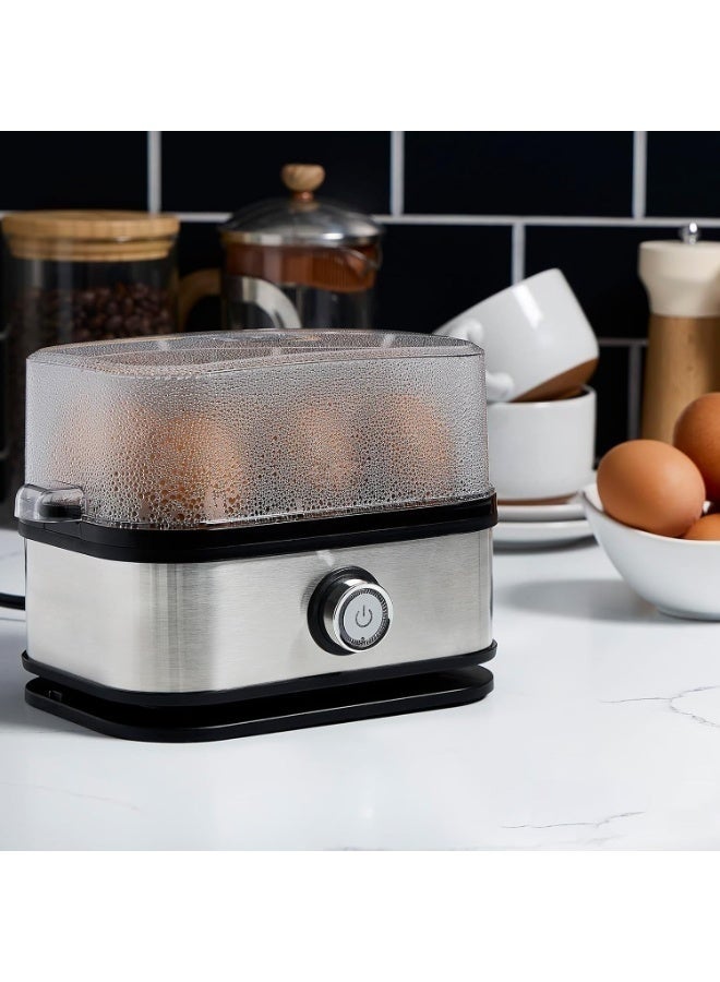 Arabest طهي البيض بسهولة مع جهاز طهي البيض المصنوع من الفولاذ المقاوم للصدأ، جهاز طهي بيض ذكي مع إيقاف تلقائي، جهاز طهي بيض كهربائي سريع متعدد الوظائف 6 في 1 بسعة 6 بيضات - Image 5
