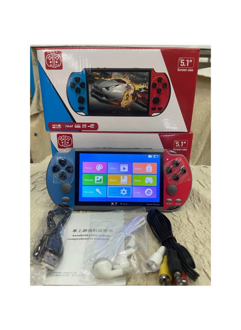 Source Manufacturers Nostalgic 8G Double Rocker PSP Game Machine 5.1 Inch HD Large Screen X7 Plus Handheld Game Machine-Product Color:Blue-Model:Deluxe Arcade Version