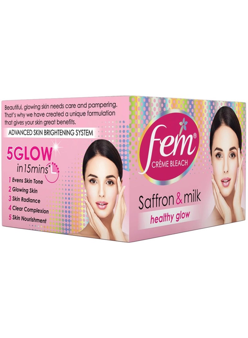 Fem Fairness (Saffron & Milk) Crème Bleach, 40g - Image 2