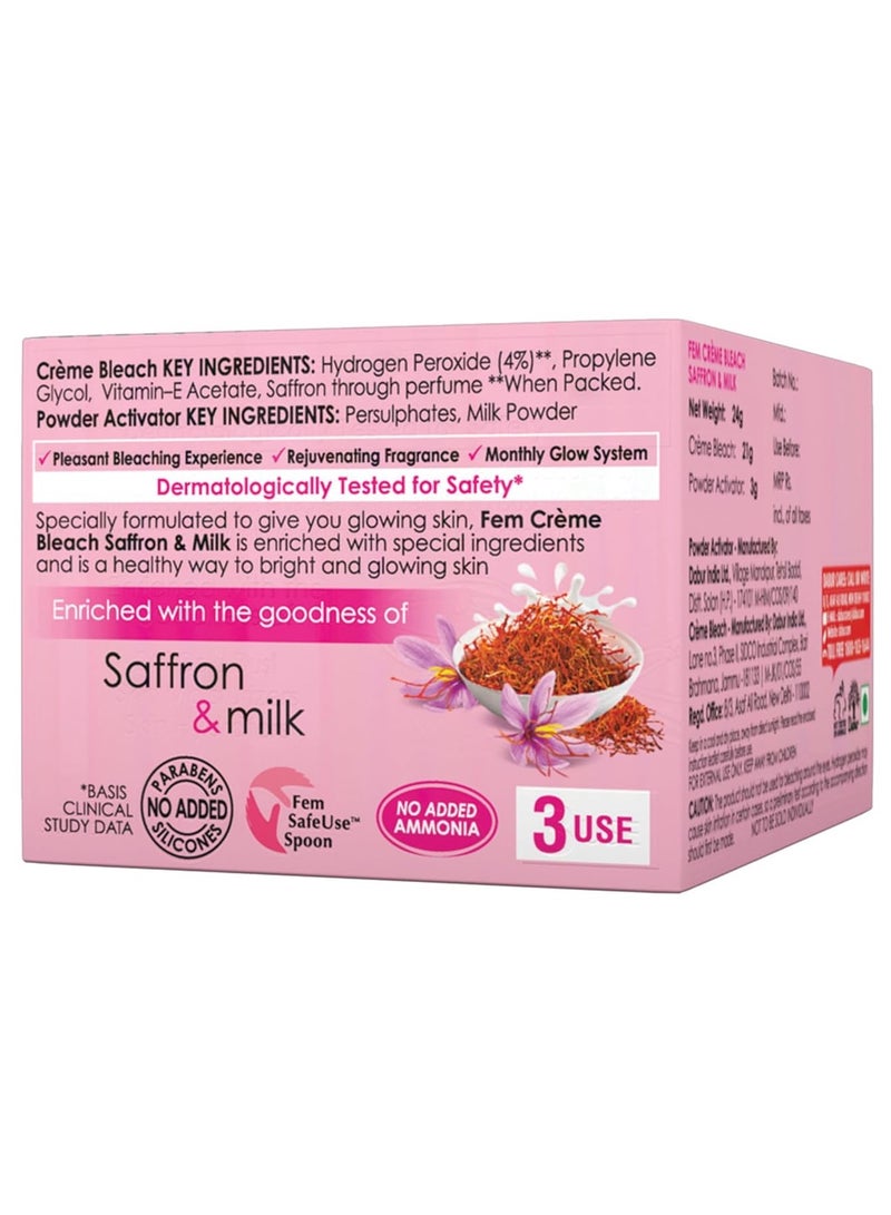 Fem Fairness (Saffron & Milk) Crème Bleach, 40g - Image 3