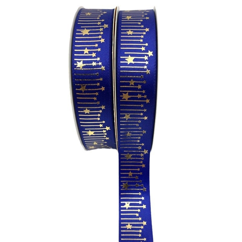 2.5Cm New Star Thermosetting Bronzing Ribbon Packaging Gift Box Accompanying Gift Spot Printing Ribbon Factory - Image 5