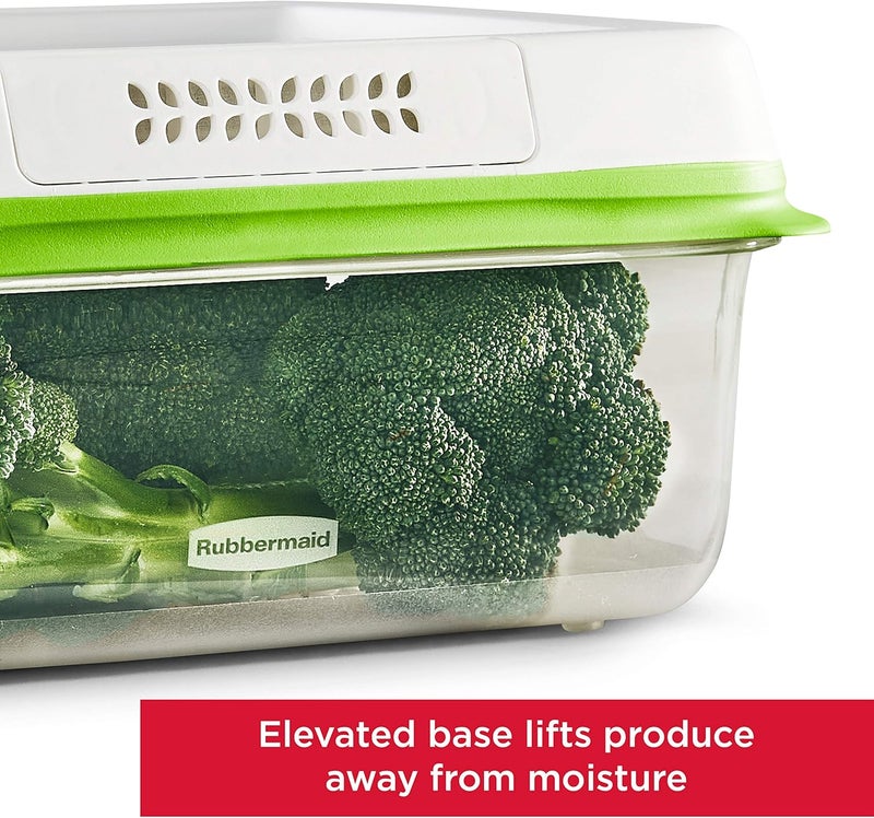 Rubbermaid FreshWorks Saver Medium Short Produce Storage Containers, 2-Pack, 4.6 Cup, Clear - Image 3