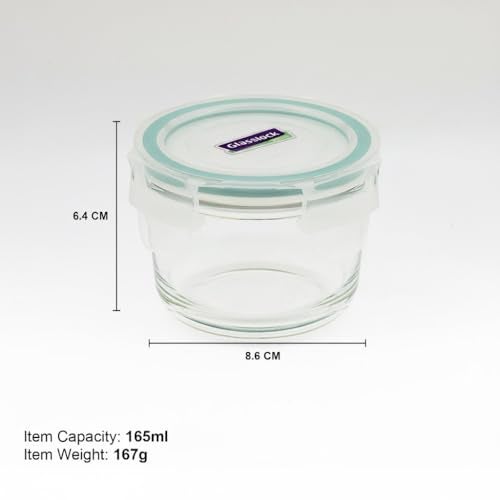 Glasslock Korea Tempered Glass Storage Containers with Lid - Classic 165ml Round - Airtight Food Storage Kitchen Container - Office Lunch Tiffin Box/Bowl, Microwave/Dishwasher/Fridge/Freezer Safe - Image 5