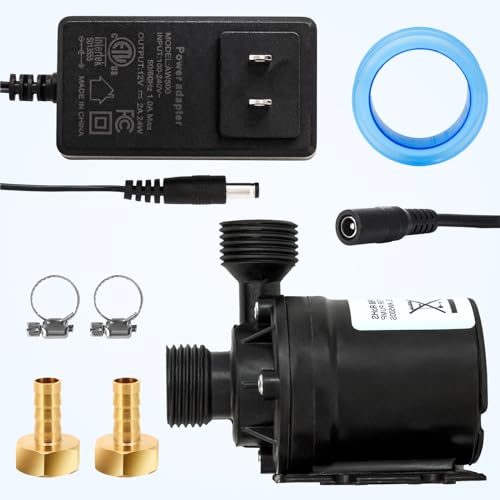DACO MIN 14A DC 12V Water Pump Circulation Pump 343GPM 196ft Lift UltraQuiet Brushless Motor wAdapter for Solar Heaters RVs Brewing Farms NonSelfPriming - Image 1