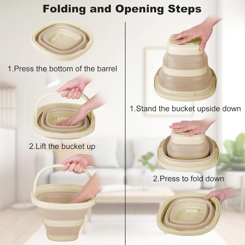 Multi-Purpose 5L Foldable Bucket - Space-Saving Design for Travel, Gardening, Pet Care - Image 2