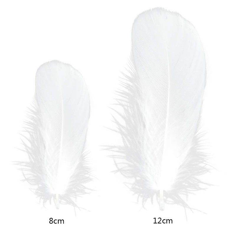 obmwang 100 Pieces 8-12cm Natural Goose Feathers for DIY Craft Wedding Party Home Decorations, White - Image 2