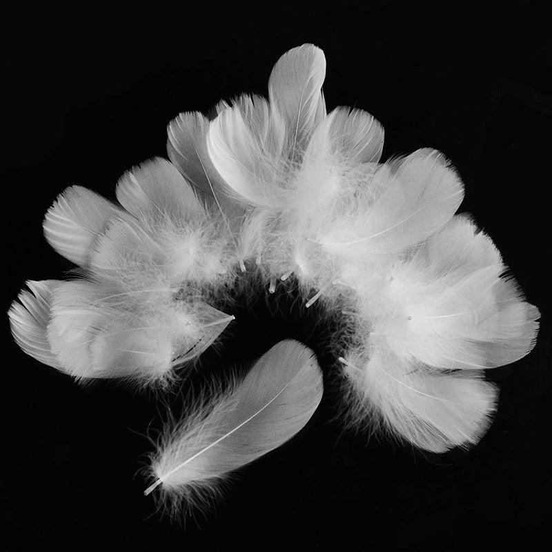 obmwang 100 Pieces 8-12cm Natural Goose Feathers for DIY Craft Wedding Party Home Decorations, White - Image 4