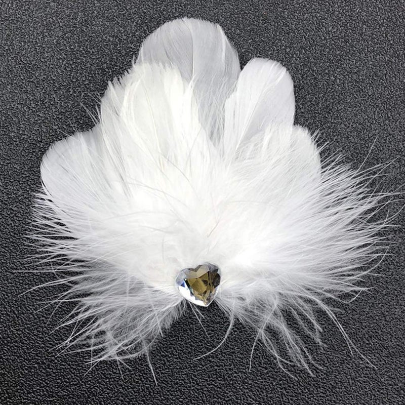 obmwang 100 Pieces 8-12cm Natural Goose Feathers for DIY Craft Wedding Party Home Decorations, White - Image 5
