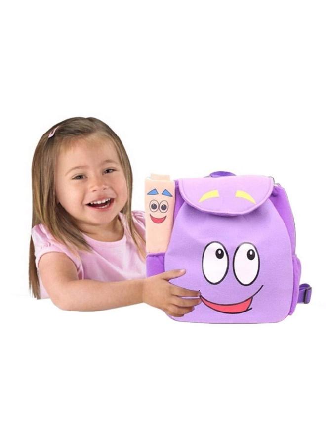 Taobao Hot Map Pencil Case Dora Bag Purple Cartoon Bag Travel Bag Embroidered Backpack Children's Schoolbag-Color:Color Block Trumpet  - Image 2