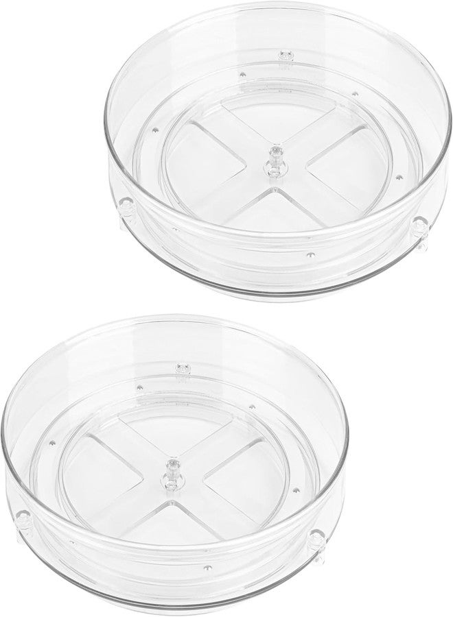 Oizeir Clear Lazy Susan Organizer (Pack of 2) 11.5 Inch Turntable for Kitchen, Pantry, Fridge, Bathroom, and Vanity Countertops, Acrylic Rotating Organizer - Image 1