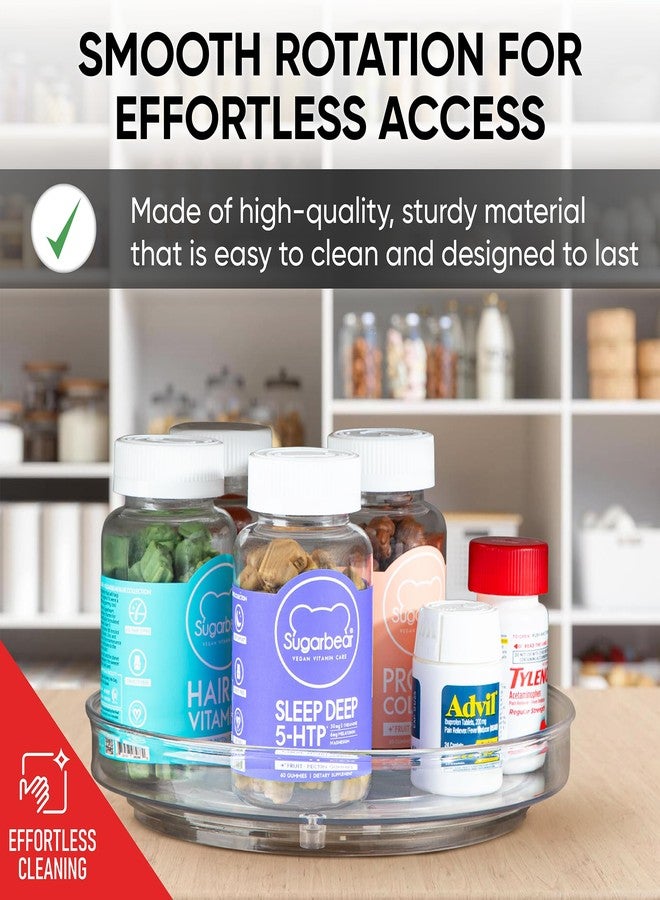 Oizeir Clear Lazy Susan Organizer (Pack of 2) 11.5 Inch Turntable for Kitchen, Pantry, Fridge, Bathroom, and Vanity Countertops, Acrylic Rotating Organizer - Image 5
