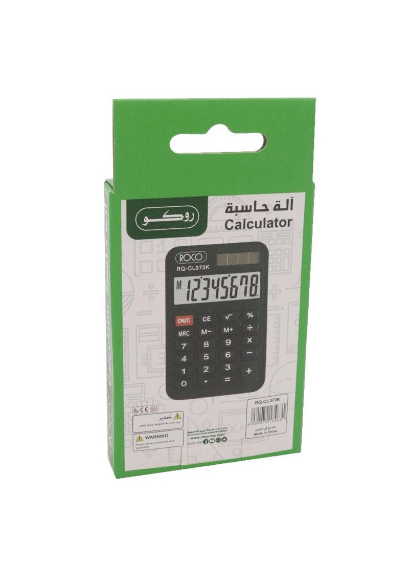 ROCO 8-Digit Mini Portable Basic Calculator For Pocket Black  - Image 2