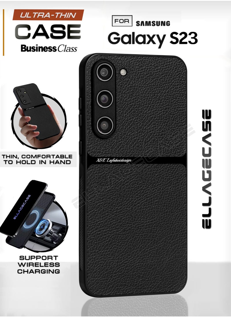 ELLAGECASE Business Class Case for Samsung Galaxy S23, Ultra-Thin, Built-in Magnetic Plate, Wireless Charging, Shockproof, Full Camera Lens Protection  - Image 1