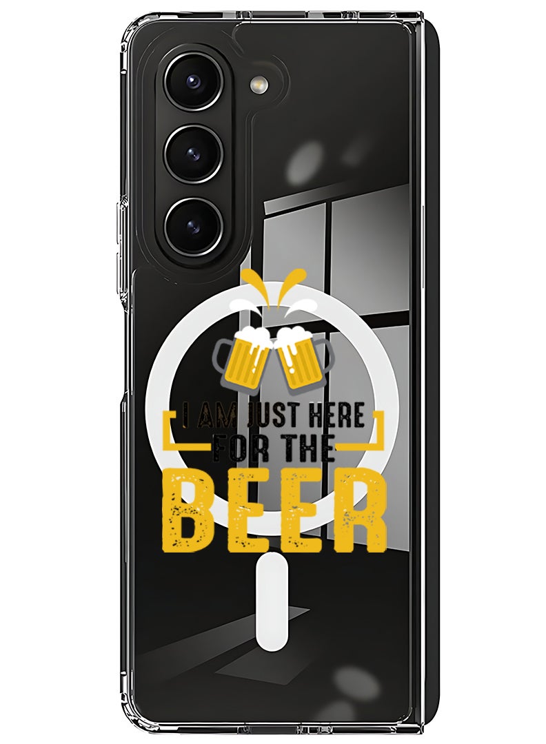 Theodor Magnetic Case for Samsung Galaxy Z Fold 5 Compatible with MagSafe Wireless Charging, Shockproof Phone Bumper Cover Here for Beer black - Image 1