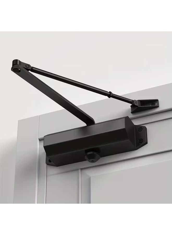 Black Hydraulic Door Closer Heavy Duty Automatic Self Closing For Home Office - Image 1