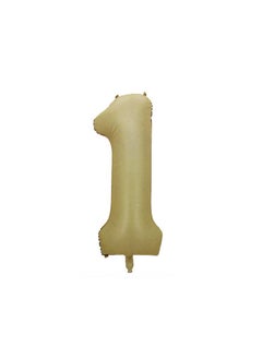 32 Inch Foil Number Balloon Elegant Oat Colored No. 1, Perfect for Birthday, Anniversary, and Special Occasions