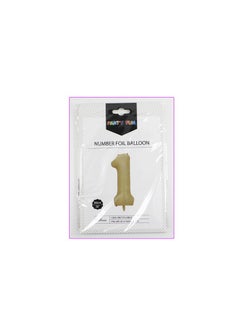 PARTY FUN 32 Inch Foil Number Balloon Elegant Oat Colored No. 1, Perfect for Birthday, Anniversary, and Special Occasions  - Image 3