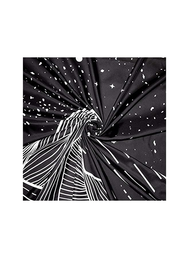 The Bros Mountain Moon Tapestry Wall Hanging, Black and White Nature Starry Night Sky Stars Tapestry with Meteor and Galaxy Bedroom Home Wall Decor Printed Tapestry (50 Inch x 60 Inch) - Image 5