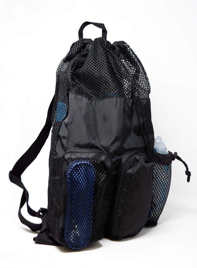 Adoretex Quick Dry Mesh Equipment Sport Drawstring Gym Swim Bag - MB001 - Black - Image 2