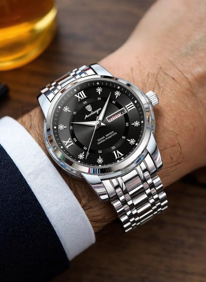 پوداجار ساعة رجالية مقاومة للماء ومضيئة كوارتز - 41 مم - Image 2