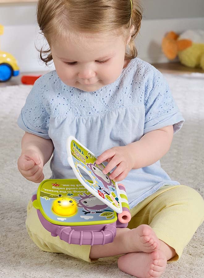 Fisher-Price Baby Toy Purple Monkey Musical Storybook with Lights & Sounds for Infants & Toddlers Ages 6+ Months - Image 2