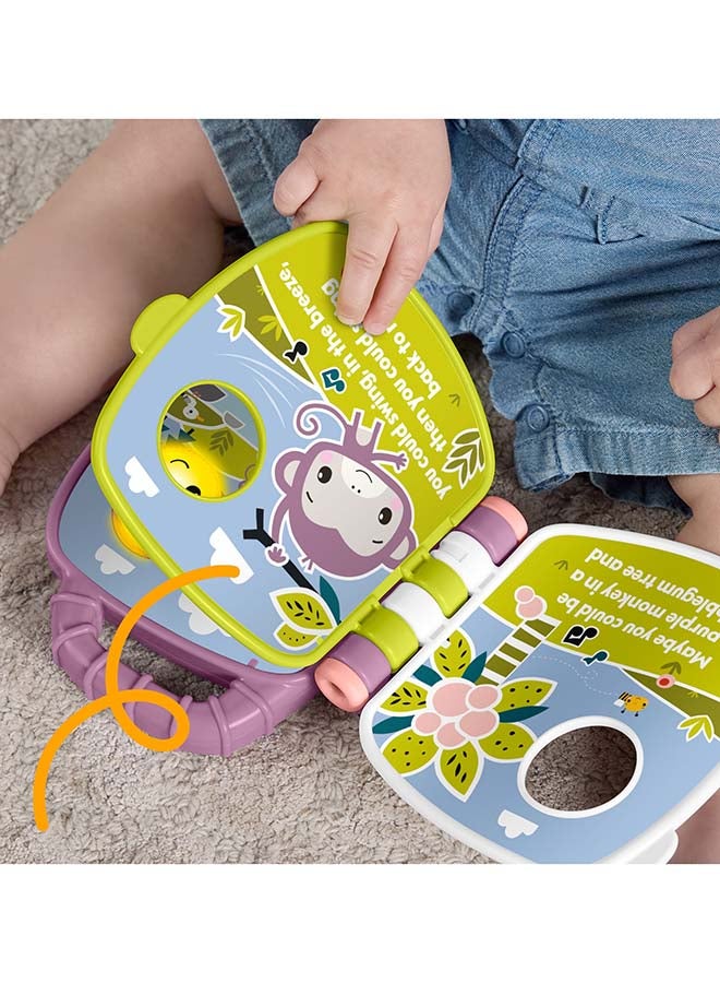 Fisher-Price Baby Toy Purple Monkey Musical Storybook with Lights & Sounds for Infants & Toddlers Ages 6+ Months - Image 3
