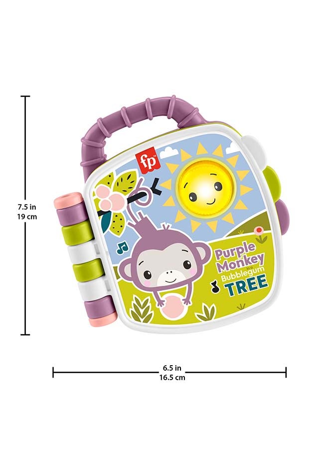 Fisher-Price Baby Toy Purple Monkey Musical Storybook with Lights & Sounds for Infants & Toddlers Ages 6+ Months - Image 5