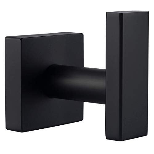 Angle Simple Towel Hook for Bathroom, Stainless Steel Hand Towel Coat Hook for Wall, Matte Black - Image 1
