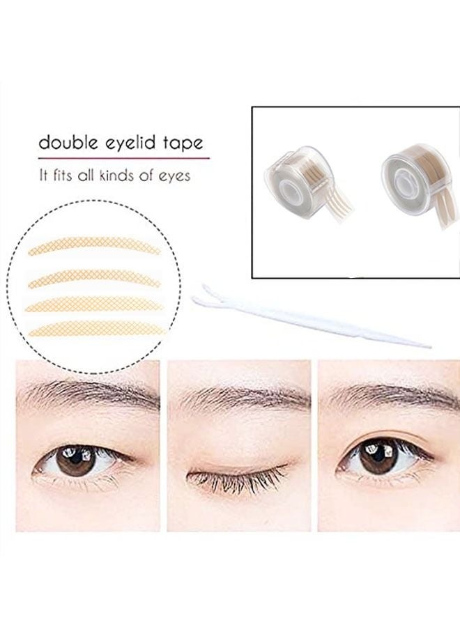 GlamKit Eyelid Tape, Invisible Double Eyelid Lift Strips Instant Eyelid Stickers, Self-Adhesive Eye Tapes Fiber for Hooded Droopy Uneven Mono-eyelids, Big Eye Tools with Fork Rods & Tweezers - Image 2