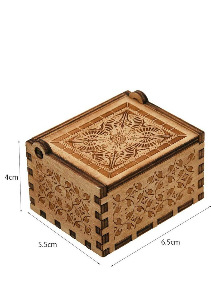 Can't Help Falling in Love Wood Music Box, Antique Engraved Musical Boxes Case for Birthday Present Kid Toys Hand-Operated Wife, , Wedding Anniversary - Image 5