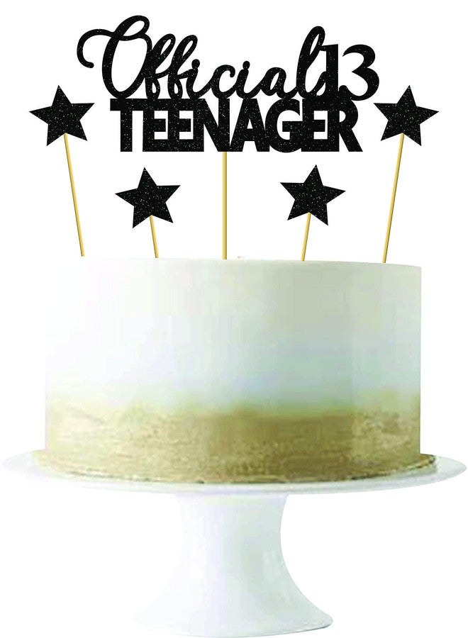 SVM CRAFT® Gray Black 13 Official Teenager Cake Topper, 13th Birthday Cake Topper, Birthday Party Decoration with Premium Black Glitter - Image 4