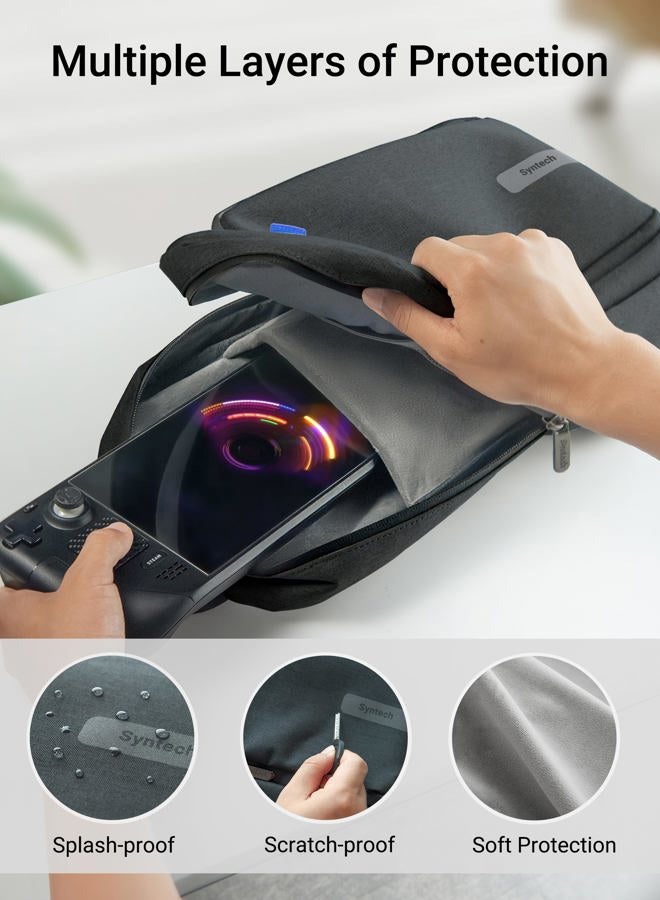 Syntech Carrying Case Compatible with Steam Deck OLED/ROG Ally X/PlayStation Portal, Shoulder Bag for Nintendo Switch/Legion Go Portable Travel Bag for Console and Accessories with, Black - Image 4